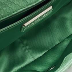 مملوكة مسبقًا حقيبة شانيل قلاب جلد أفعى مبطن أخضر سهلة الحمل