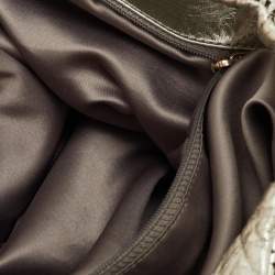 Pre Owned Chanel Rodeo Drive XL Metallic Silver Perforated Leather Bag