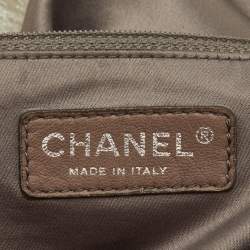 Pre Owned Chanel Rodeo Drive XL Metallic Silver Perforated Leather Bag