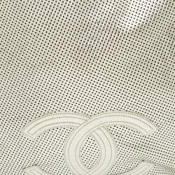 Pre Owned Chanel Rodeo Drive XL Metallic Silver Perforated Leather Bag