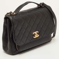 مملوكة مسبقًا Chanel Business Affinity Large Black Quilted Caviar Leather Flap Bag