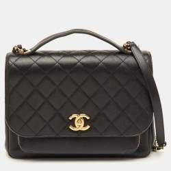 مملوكة مسبقًا Chanel Business Affinity Large Black Quilted Caviar Leather Flap Bag