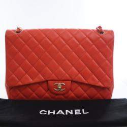 Pre Owned Chanel Maxi Lambskin Classic Single Flap Bag