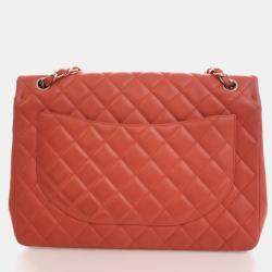 Pre Owned Chanel Maxi Lambskin Classic Single Flap Bag