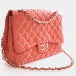 Pre Owned Chanel Maxi Lambskin Classic Single Flap Bag