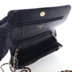 Pre Owned محفظة شنطة على سلسلة شانيل بوي كافيار