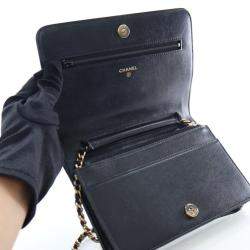 Pre Owned محفظة شنطة على سلسلة شانيل بوي كافيار