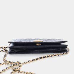 Pre Owned محفظة شنطة على سلسلة شانيل بوي كافيار