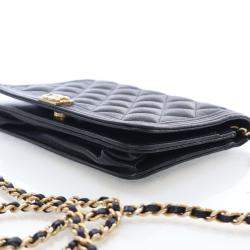 Pre Owned محفظة شنطة على سلس�لة شانيل بوي كافيار