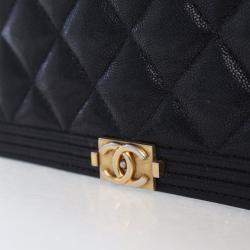 Pre Owned محفظة شنطة على سلسلة شانيل بوي كافيار