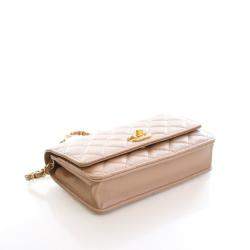 مملوكة مسبقًا محفظة بسلسلة شانيل جلد كافيار مبطن