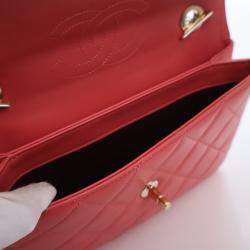 Pre Owned Chanel Small Lambskin Trendy CC Top Handle Bag