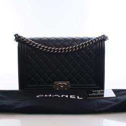 Pre Owned Chanel Large Lambskin Boy Bag