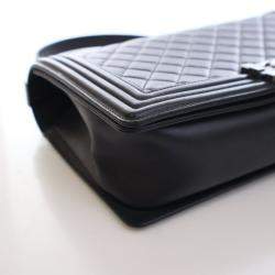 Pre Owned Chanel Large Lambskin Boy Bag