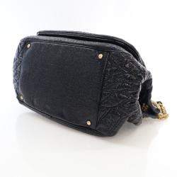 Pre Owned حقيبة رفرف أكورديون شانيل فينيل سوداء متوسطة روديو درايف