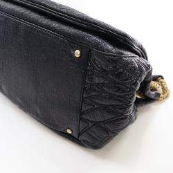 Pre Owned حقيبة رفرف أكورديون شانيل فينيل سوداء متوسطة روديو درايف