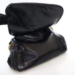 Pre Owned حقيبة رفرف أكورديون شانيل فينيل سوداء متوسطة روديو درايف