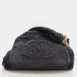 Pre Owned حقيبة رفرف أكورديون شانيل فينيل سوداء متوسطة روديو درايف