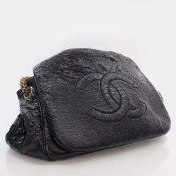 Pre Owned حقيبة رفرف أكورديون شانيل فينيل سوداء متوسطة روديو درايف