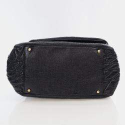 Pre Owned حقيبة رفرف أكورديون شانيل فينيل سوداء متوسطة روديو درايف