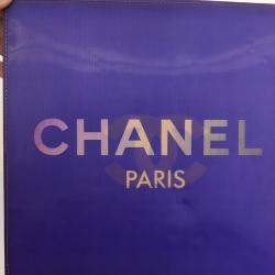 Pre Owned Chanel Purple Hologram Vinyl Square Chain Tote