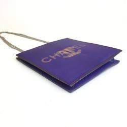 Pre Owned Chanel Purple Hologram Vinyl Square Chain Tote