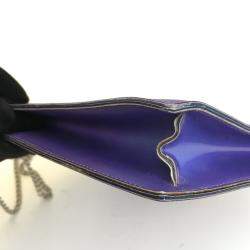 Pre Owned Chanel Purple Hologram Vinyl Square Chain Tote