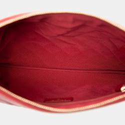 مملوكة مسبقًا Chanel Red Medium Quilted Sheepskin Mademoiselle O Case Clutch