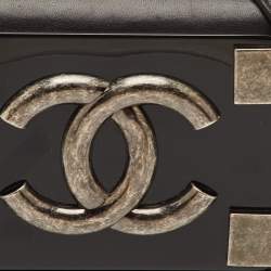 مملوكة مسبقًا حقيبة كتف شانيل بوي بريك جلد أسود CC فليكسيجلاس رفرف كروس بودي