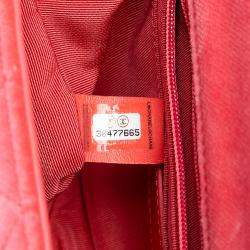 Pre Owned حقيبة شانيل رفرف مفردة بيرل كرش مربعة صغيرة مخملية وردية