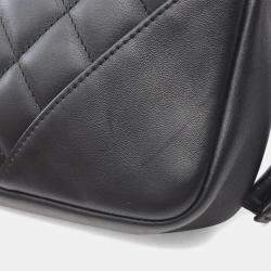 Pre Owned حقيبة كتف شانيل كامبون لاين جلدية سوداء بيضاء