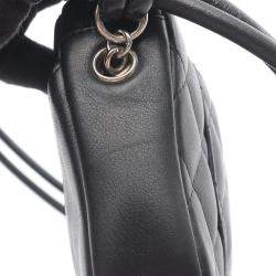 Pre Owned حقيبة كتف شانيل كامبون لاين جلدية سوداء بيضاء