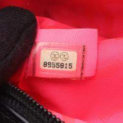 Pre Owned حقيبة كتف شانيل كامبون لاين جلدية سوداء بيضاء