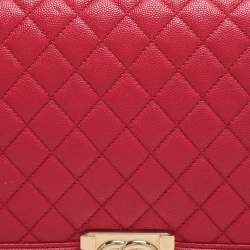 Pre Owned Chanel Mew Medium Boy Pink Quilted Leather Flap bag
