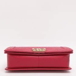 Pre Owned Chanel Mew Medium Boy Pink Quilted Leather Flap bag