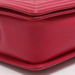 Pre Owned Chanel Mew Medium Boy Pink Quilted Leather Flap bag