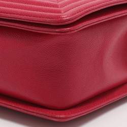 Pre Owned Chanel Mew Medium Boy Pink Quilted Leather Flap bag