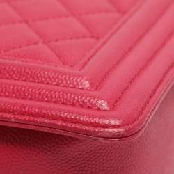 Pre Owned Chanel Mew Medium Boy Pink Quilted Leather Flap bag