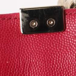 Pre Owned Chanel Mew Medium Boy Pink Quilted Leather Flap bag