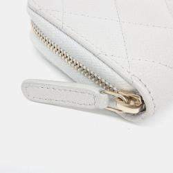 Pre Owned Chanel Grey Leather Caviar Card Holder