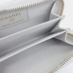 Pre Owned Chanel Grey Leather Caviar Card Holder