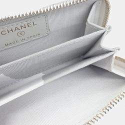 Pre Owned Chanel Grey Leather Caviar Card Holder