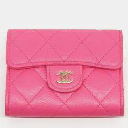 مملوكة مسبقًا Chanel Pink Caviar Leather Card Holder