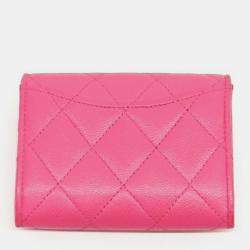 مملوكة مسبقًا Chanel Pink Caviar Leather Card Holder