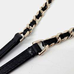 Pre Owned حقيبة شانيل شوبينغ صغيرة جلد أسود مع زينة