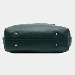 مملوكة مسبقًا حقيبة شانيل للتسوق الأخضر واسعة جدًا صوف و جلد العجل 31 مع درزات