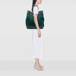 مملوكة مسبقًا حقيبة شانيل للتسوق الأخضر واسعة جدًا صوف و جلد العجل 31 مع درزات