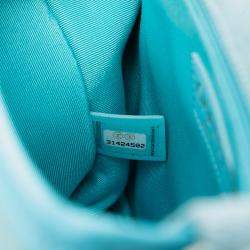 Pre Owned Chanel Blue Small CC Quilted Denim Messenger Flap