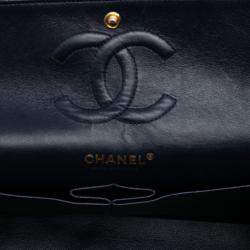 Pre Owned Chanel Blue Medium Classic Caviar Double Flap