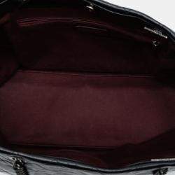 مملوكة مسبقًا حقيبة توت شانيل لون مزدوج جلود العجل جليز quilted كبيرة سوداء